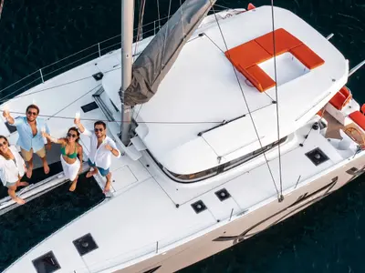 Bossa Nova, a Excess Excess 14 catamaran at Msida, Malta