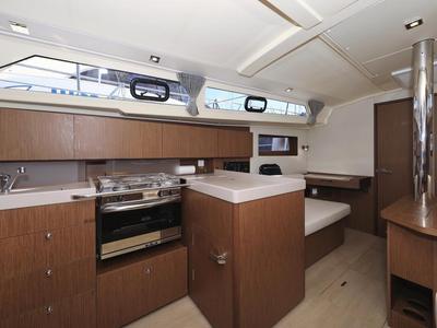 Galley of Dalmatinka, a Beneteau Oceanis 41.1 sailboat at Grad Biograd na Moru, Croatia