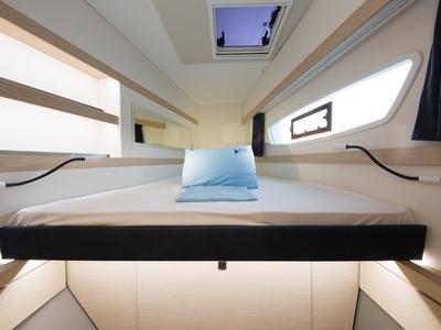 Cabin on Sunrise, a Fountaine Pajot Lucia 40 catamaran at Fethiye, Turkey