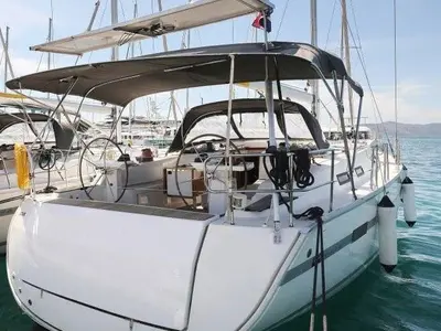 Salon of Star Isabella , a Bavaria Cruiser 50 sailboat at Punat, Croatia