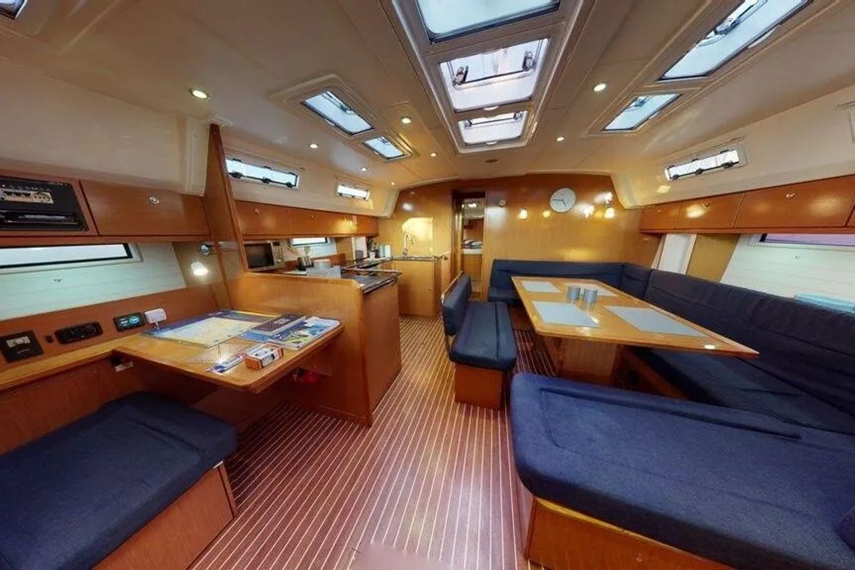 Salon of Star Isabella , a Bavaria Cruiser 50 sailboat at Punat, Croatia