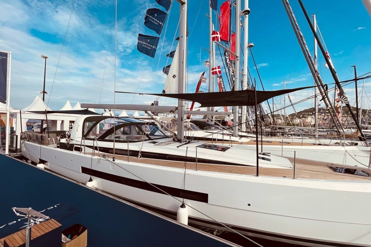 Exterior view of Marina, a Jeanneau 55 sailboat at Salerno, Italy