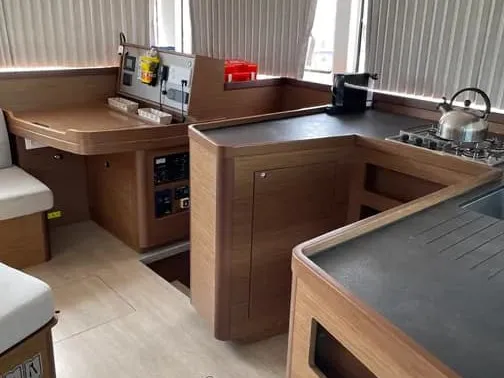Salon of Tethys, a Lagoon 42 catamaran at Municipal Unit of Lefkada, Greece
