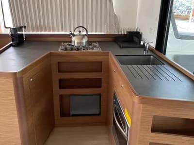 Galley of Tethys, a Lagoon 42 catamaran at Municipal Unit of Lefkada, Greece