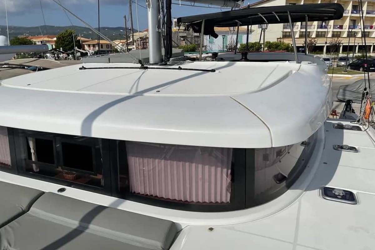 Deck of Tethys, a Lagoon 42 catamaran at Municipal Unit of Lefkada, Greece
