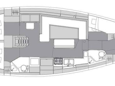 Floor plan of Corgi, a Elan Impression 45.1 sailboat at Cannigione, Italy