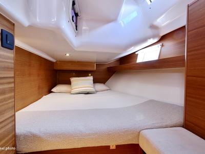 Cabin on Corgi, a Elan Impression 45.1 sailboat at Cannigione, Italy