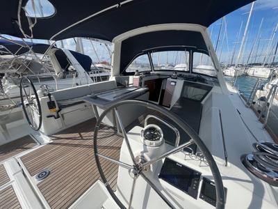Cockpit of Vesna, a Beneteau Oceanis 45 sailboat at Općina Sukošan, Croatia