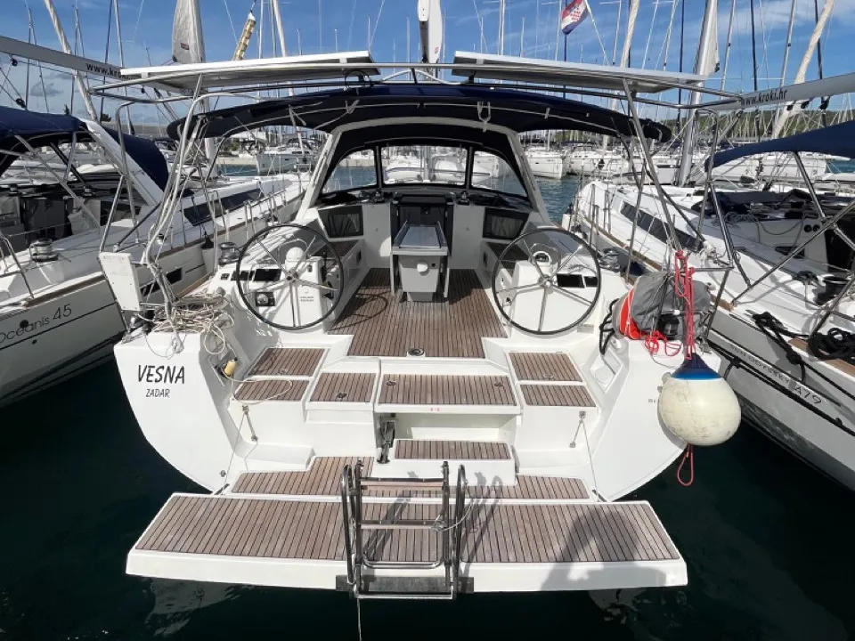 Exterior view of Vesna, a Beneteau Oceanis 45 sailboat at Općina Sukošan, Croatia