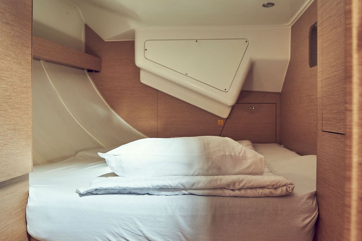 Cabin on Friends, a Elan Impression 50 sailboat at Grad Pula, Croatia