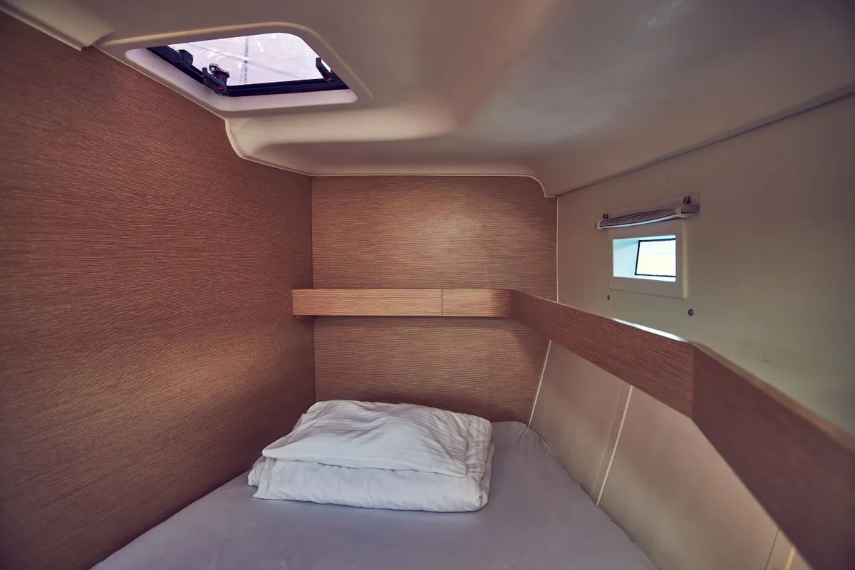 Cabin on Friends, a Elan Impression 50 sailboat at Grad Pula, Croatia