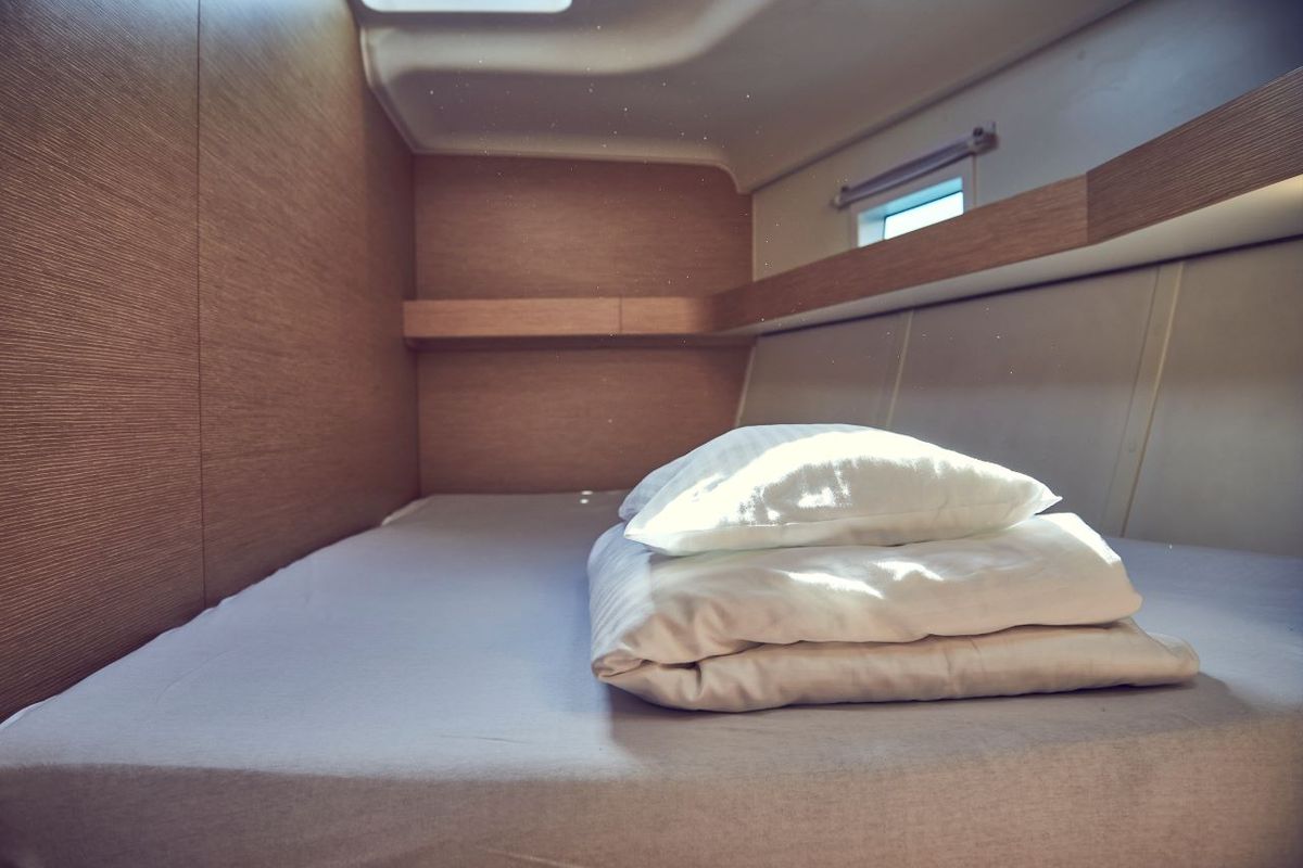 Cabin on Friends, a Elan Impression 50 sailboat at Grad Pula, Croatia