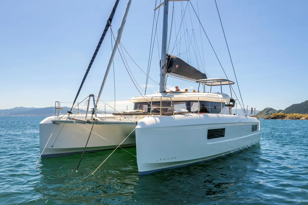 Ema, a Lagoon Lagoon 43 catamaran at Seychelles, Eden Island Marina, Seychelles