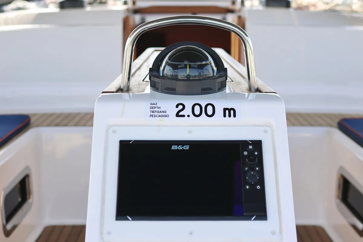 Cockpit of Summer Jazz, a Bavaria Cruiser 46 sailboat at Grad Biograd na Moru, Croatia
