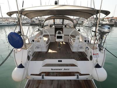 Cockpit of Summer Jazz, a Bavaria Cruiser 46 sailboat at Grad Biograd na Moru, Croatia