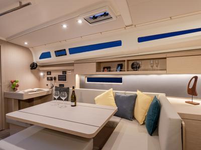 Salon of Bunny Girl, a Beneteau Oceanis 40.1 sailboat at Road Town, British Virgin Islands