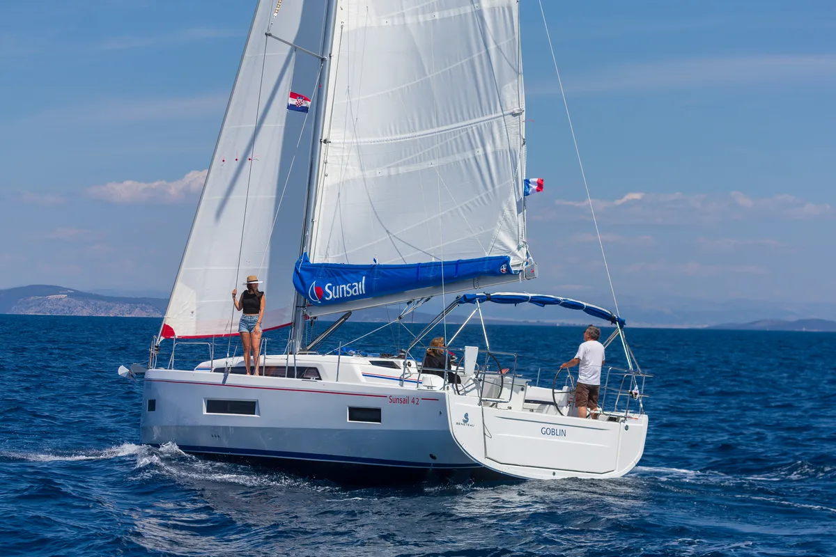 Exterior view of Bunny Girl, a Beneteau Oceanis 40.1 sailboat at Road Town, British Virgin Islands