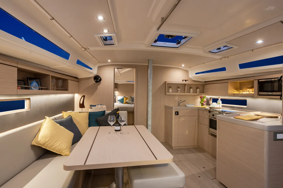 Salon of Bunny Girl, a Beneteau Oceanis 40.1 sailboat at Road Town, British Virgin Islands