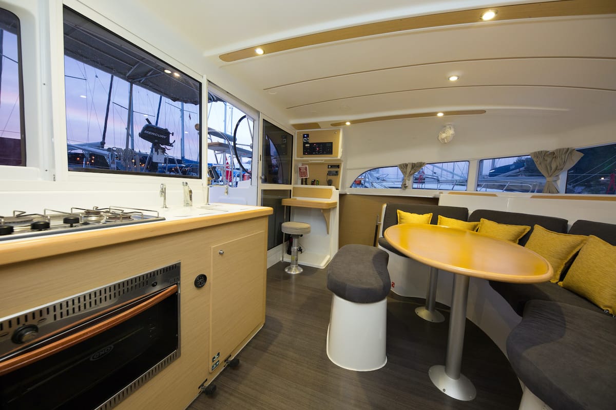 Galley of Suncity 1, a Lagoon 380 catamaran at Fethiye, Turkey
