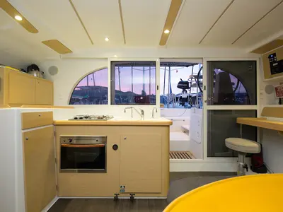 Galley of Suncity 1, a Lagoon 380 catamaran at Fethiye, Turkey