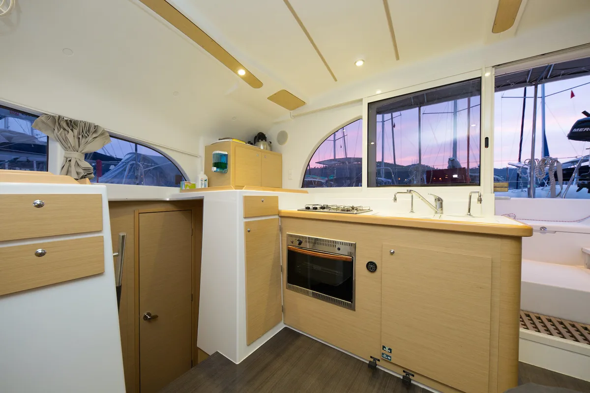 Galley of Suncity 1, a Lagoon 380 catamaran at Fethiye, Turkey