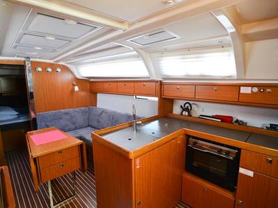 Galley of Kedi, a Bavaria Cruiser 37 sailboat at Fethiye, Turkey