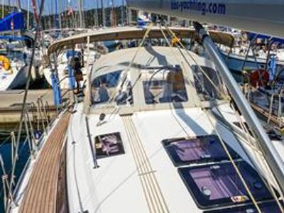 Deck of Kedi, a Bavaria Cruiser 37 sailboat at Fethiye, Turkey
