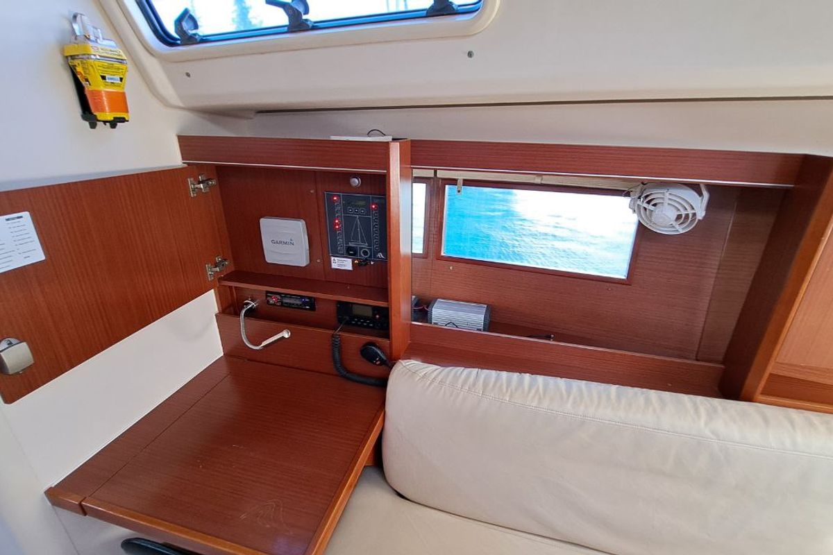 Swell, a Hanse Yachts Hanse 455 sailboat at Lavreotiki Municipal Unit, Greece
