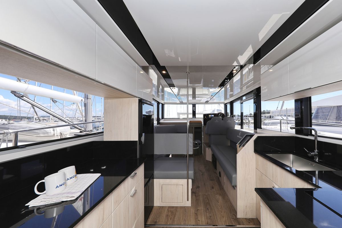 Galley of Time Out, a Cobra Yachts Seamaster 45 yacht at Općina Sukošan, Croatia