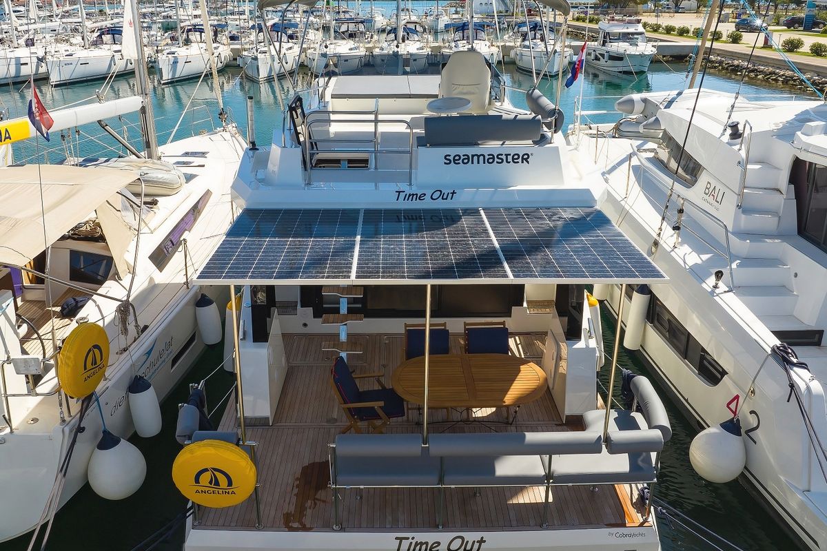 Deck of Time Out, a Cobra Yachts Seamaster 45 yacht at Općina Sukošan, Croatia