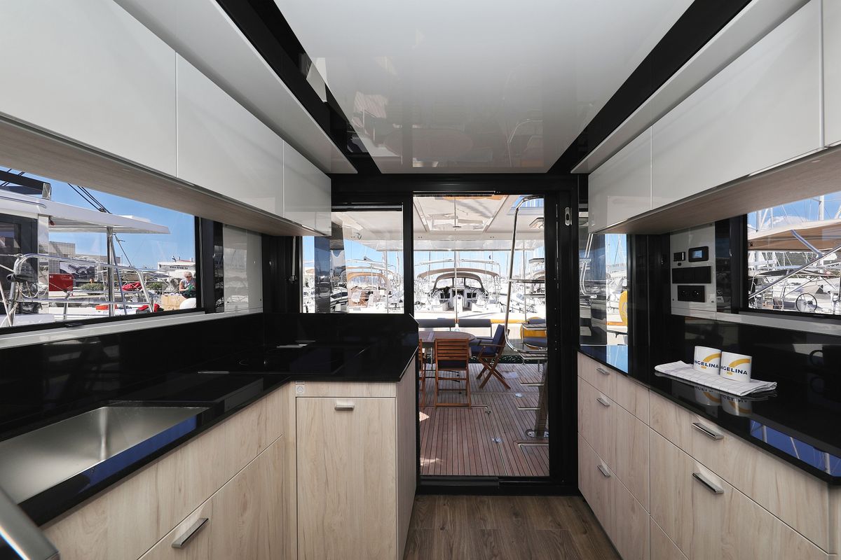 Galley of Time Out, a Cobra Yachts Seamaster 45 yacht at Općina Sukošan, Croatia
