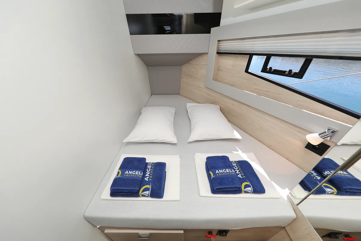 Cabin on Time Out, a Cobra Yachts Seamaster 45 yacht at Općina Sukošan, Croatia