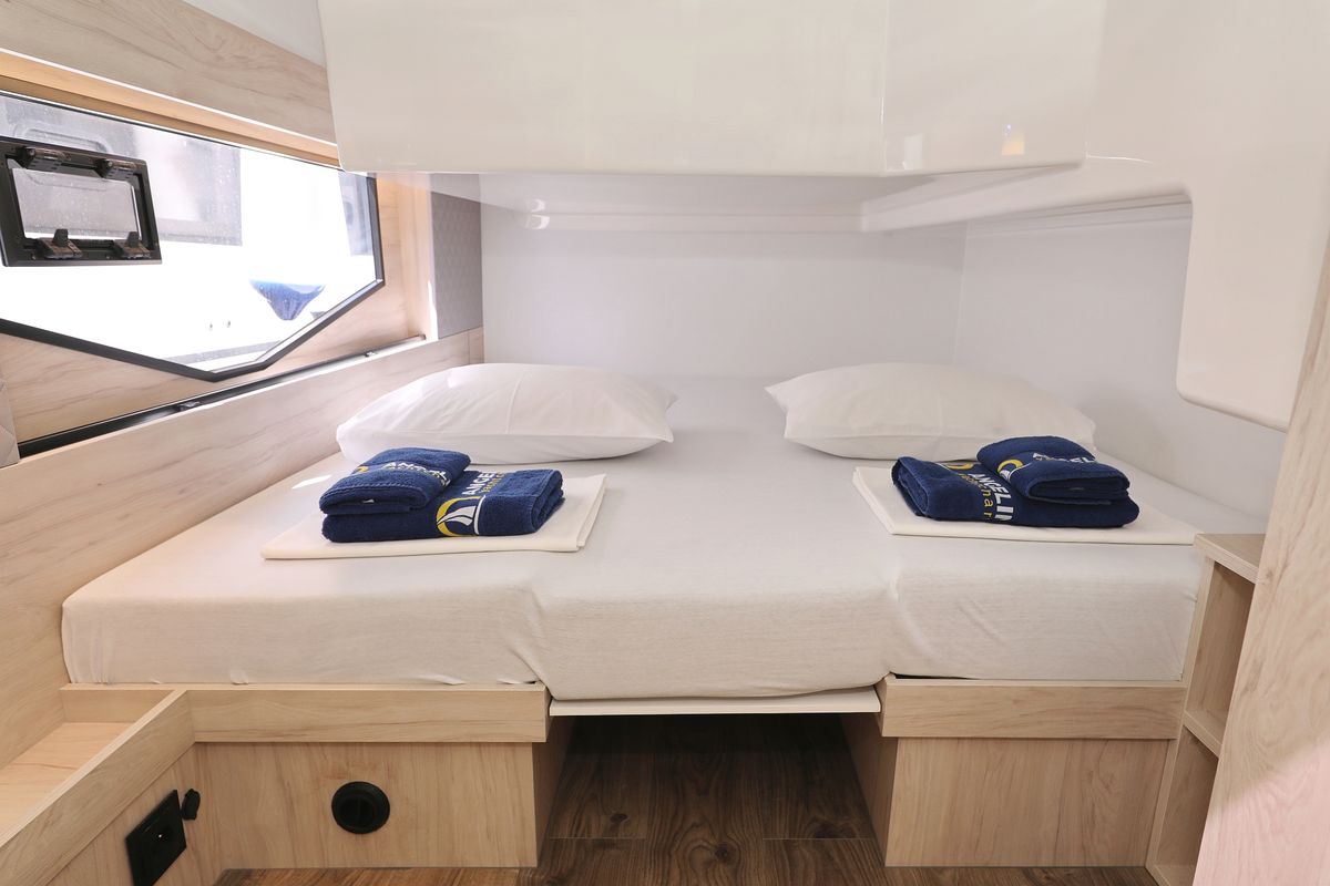 Cabin on Time Out, a Cobra Yachts Seamaster 45 yacht at Općina Sukošan, Croatia