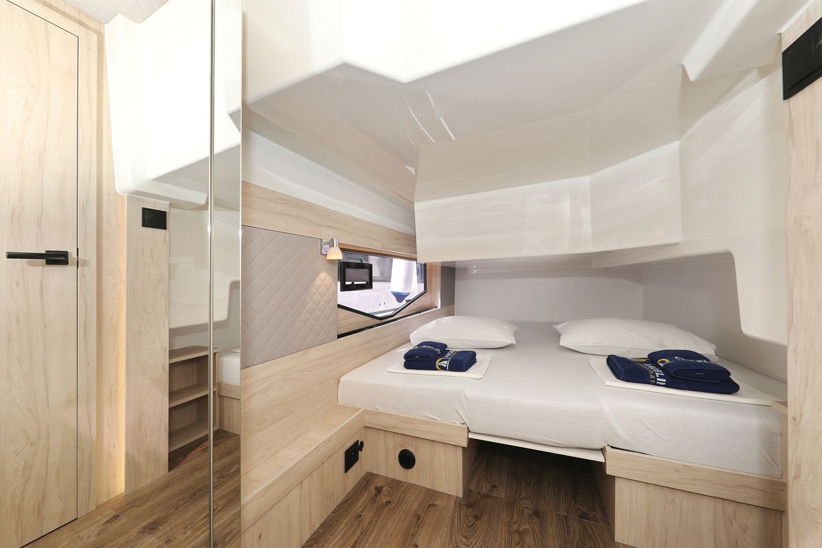 Cabin on Time Out, a Cobra Yachts Seamaster 45 yacht at Općina Sukošan, Croatia