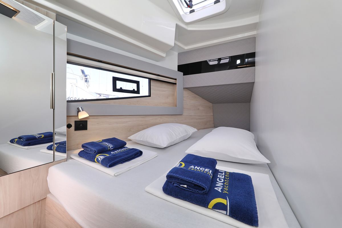 Cabin on Time Out, a Cobra Yachts Seamaster 45 yacht at Općina Sukošan, Croatia