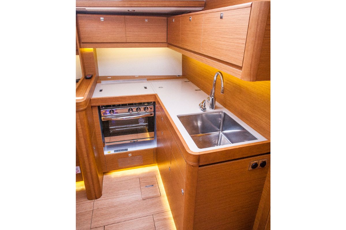 Galley of MALIN (owner version, new sails 2024., air condition, generator), a Dufour 460 Grand Large sailboat at Primošten,…