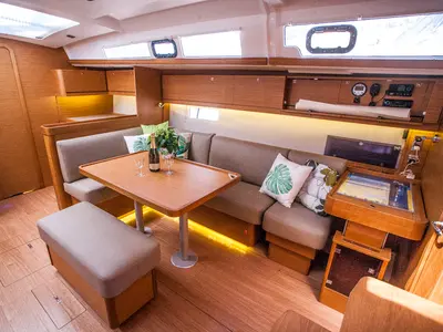 Salon of MALIN (owner version, new sails 2024., air condition, generator), a Dufour 460 Grand Large sailboat at Primošten, C…