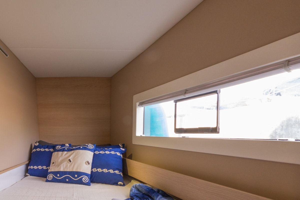Cabin on Flor de Ibiza, a Aventura Catamarans Aventura 37 catamaran at Dénia, Spain