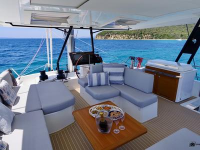 Deck of Maurice - Luxury Catamaran, A/C, Generator, Water maker, a Fountaine Pajot Samana 59 catamaran at Cannigione, Italy