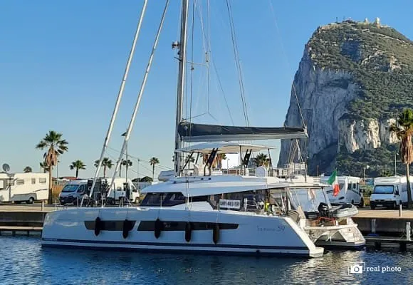 Exterior view of Maurice - Luxury Catamaran, A/C, Generator, Water maker, a Fountaine Pajot Samana 59 catamaran at Cannigion…