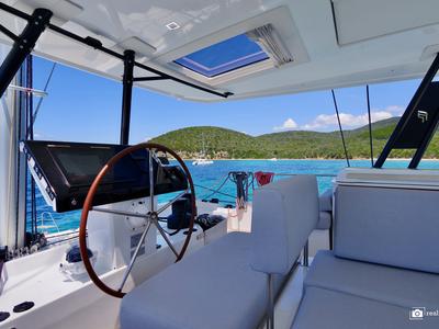 Cockpit of Maurice - Luxury Catamaran, A/C, Generator, Water maker, a Fountaine Pajot Samana 59 catamaran at Cannigione, Ita…