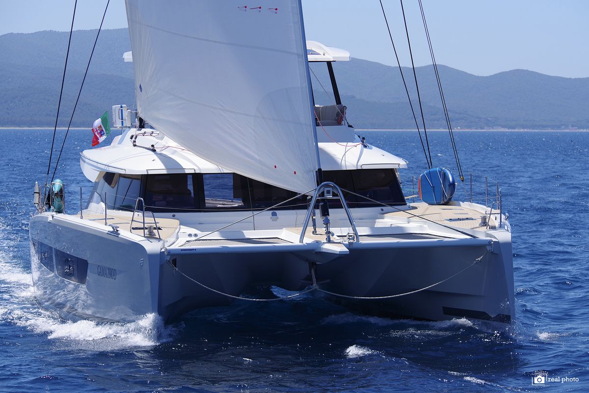 Exterior view of Maurice - Luxury Catamaran, A/C, Generator, Water maker, a Fountaine Pajot Samana 59 catamaran at Cannigion…