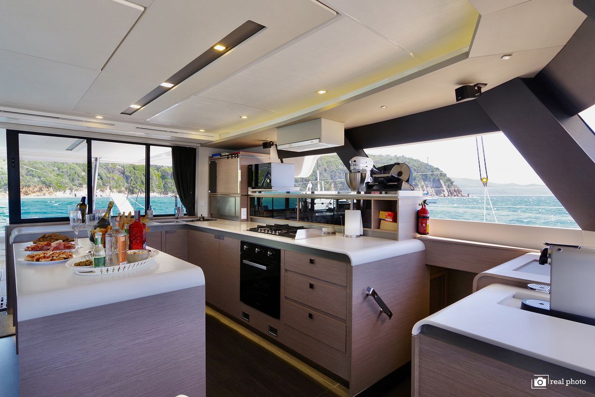 Galley of Maurice - Luxury Catamaran, A/C, Generator, Water maker, a Fountaine Pajot Samana 59 catamaran at Cannigione, Italy