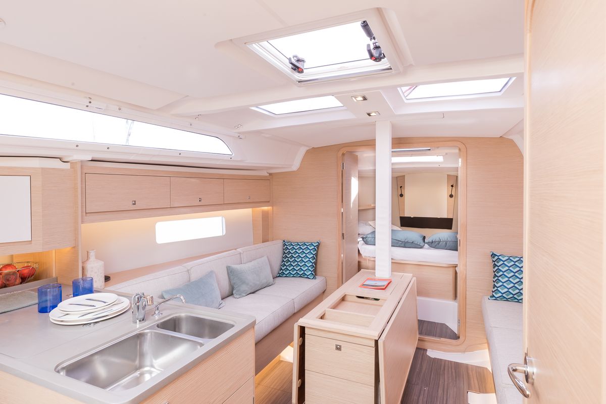 Galley of Sunsail 37.3 Premium, a Dufour 37 sailboat at Municipal Unit of Lefkada, Greece