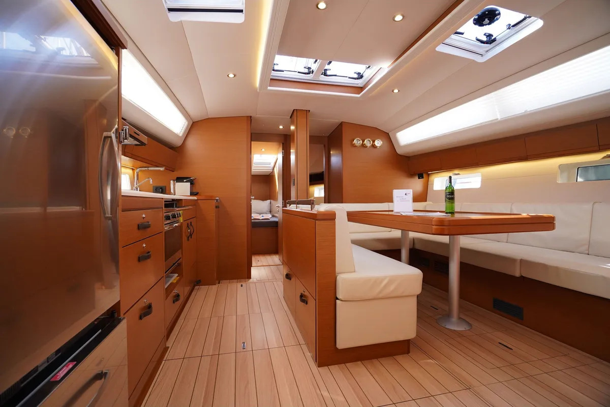 Galley of Cappuccino Due, a Jeanneau 54 sailboat at Marmaris, Turkey
