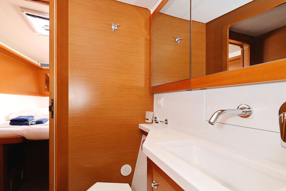 Head on Dorka V, a Lagoon 450 catamaran at Grad Vodice, Croatia