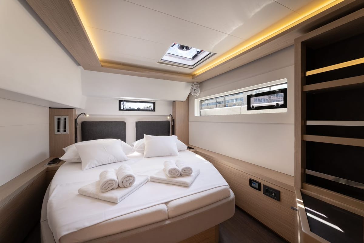 Cabin on Skyfall, a Lagoon 46 catamaran at Split, Croatia
