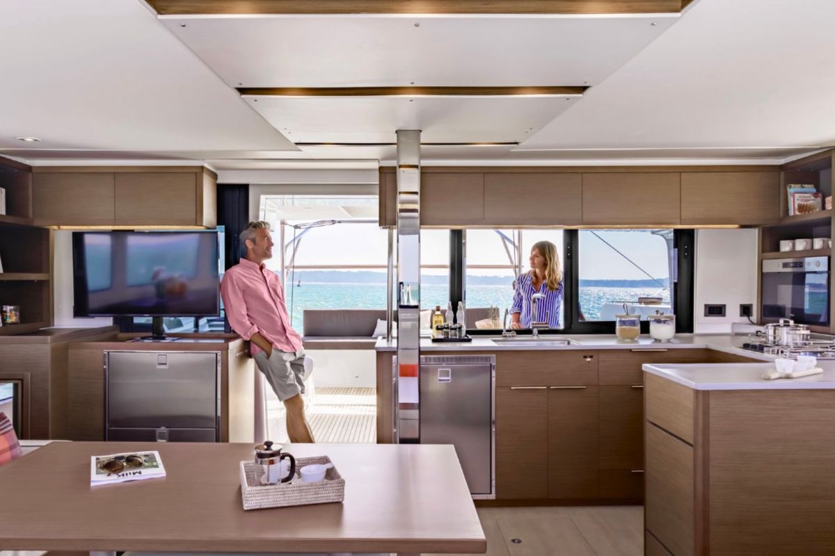Galley of Vuk, a Lagoon 46 catamaran at Seget Donji, Croatia