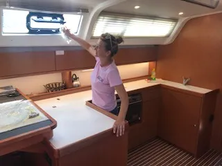 Galley of My Way One, a Bavaria Cruiser 51 sailboat at Općina Sukošan, Croatia
