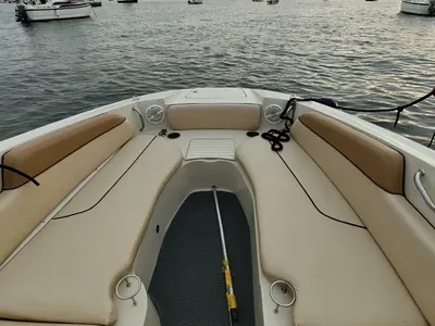 Deck of New Yorker, a Sea Ray Boats Sea Ray SDX 290 motorboat at Mumbai Harbour, India